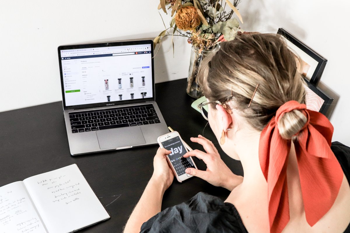 photo of woman browsing online store