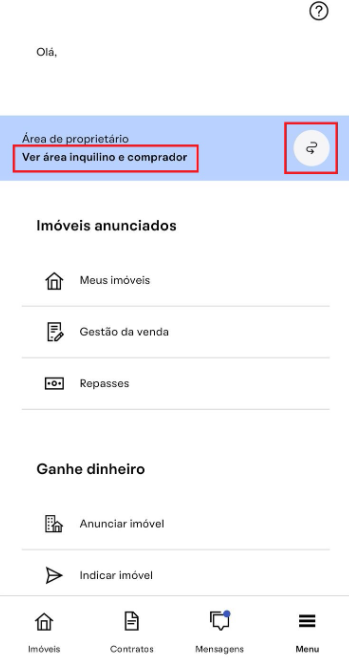 Orientações para troca de perfil de acesso ao app
