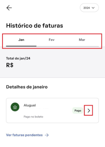 Histórico fatura IQ mês no App