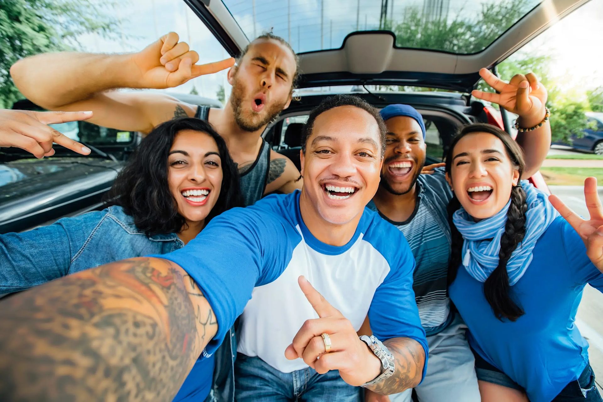 College students taking a selfie