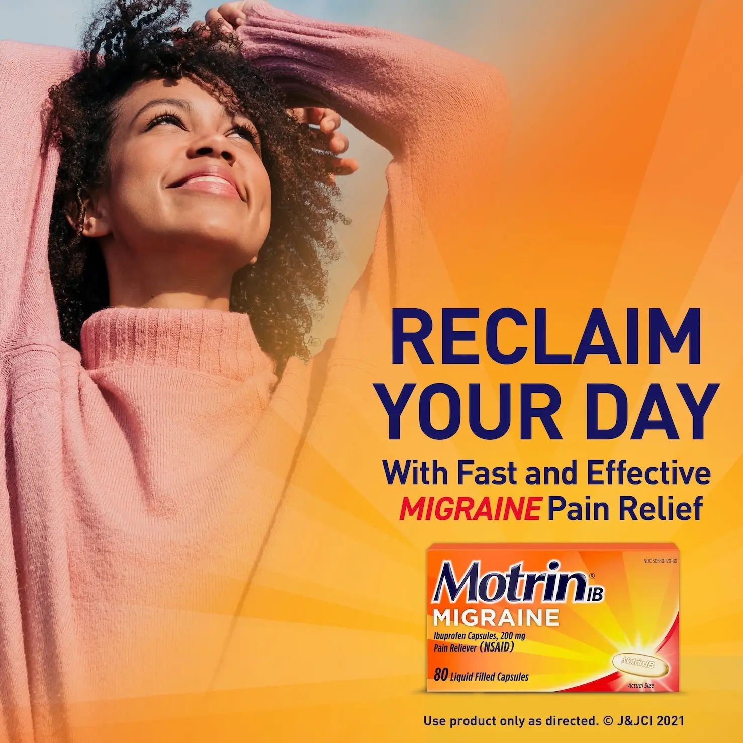 MOTRIN® IB Migraine Relief Liquid Gel Capsules