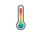 High temperature thermometer icon