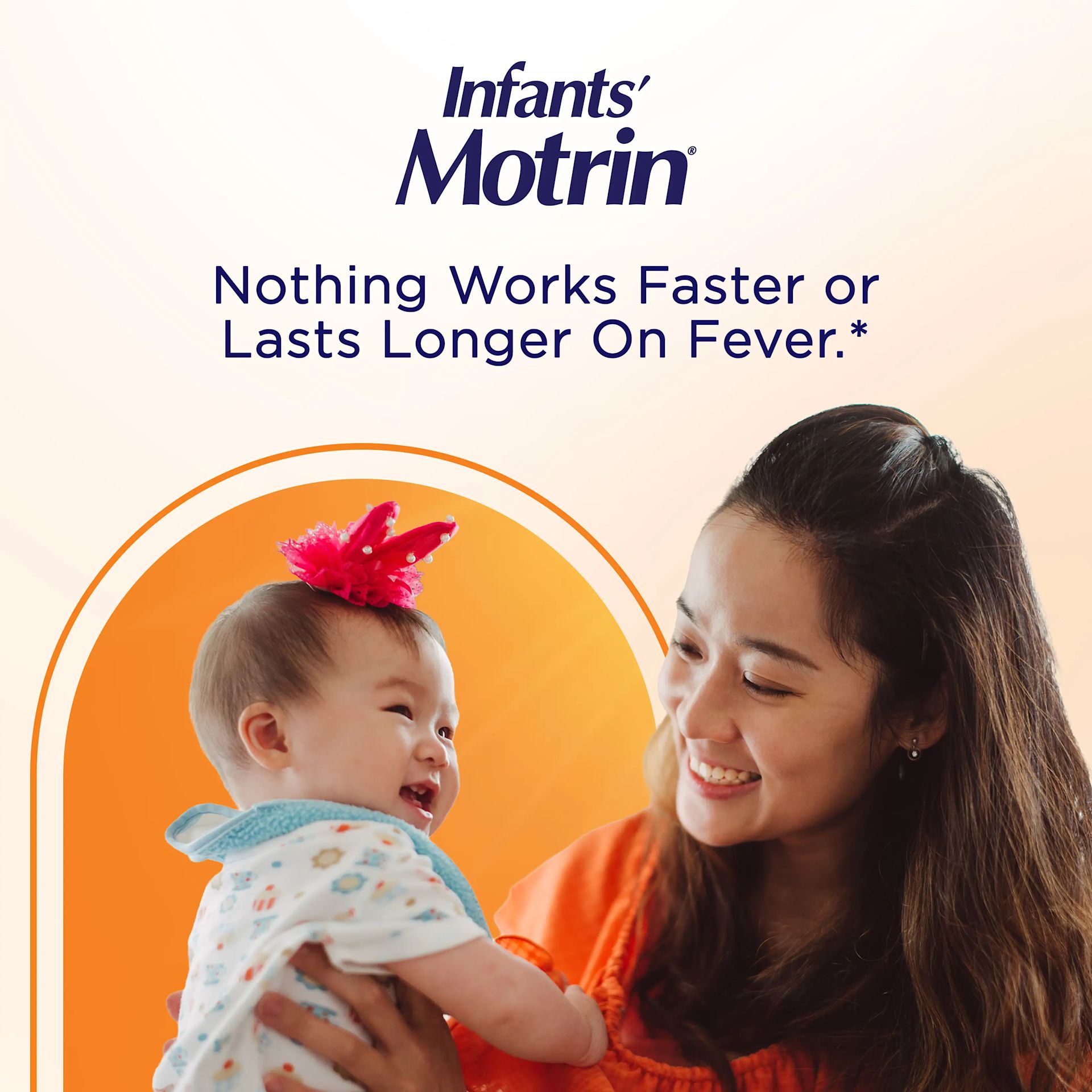 Infants’ Motrin Nothing works faster or lasts longer on fever*.