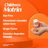 Children's Motrin chewable dosage information for 2 to 11 years old. Doses vary by weight and age, with 1-3 tablets recommended. Under 2 years or under 24 lbs should consult a doctor.