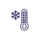 Thermometer and snowflake icon