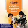 Orange background with text, “Motrin. First Pediatrician Recommended Brand of Ibuprofen”