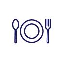 Spoon, plate and fork icon
