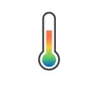Moderate temperature thermometer icon