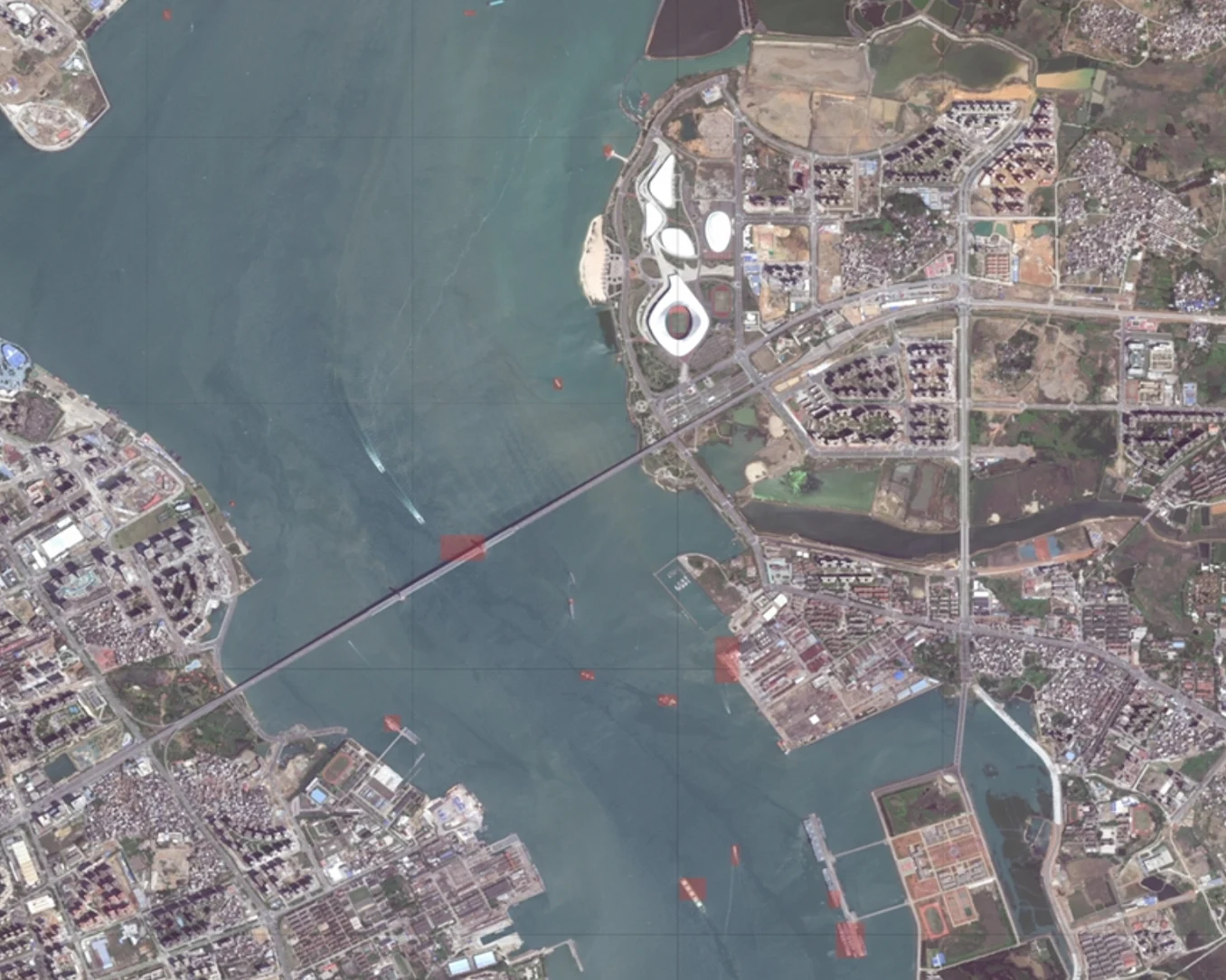 TurbineOne detecting ships within satellite imagery