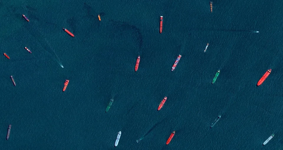 Tankers and Ships Near the Port of Singapore