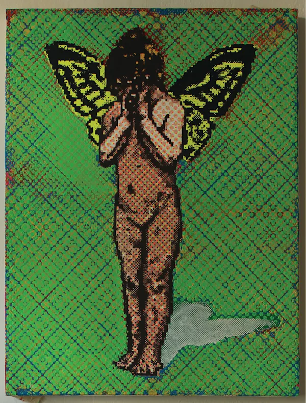 Berlin fairie N°1 / Silk screen and brush touch-ups / 90x70cm. / Signed by Fckwrs / Year: 2023