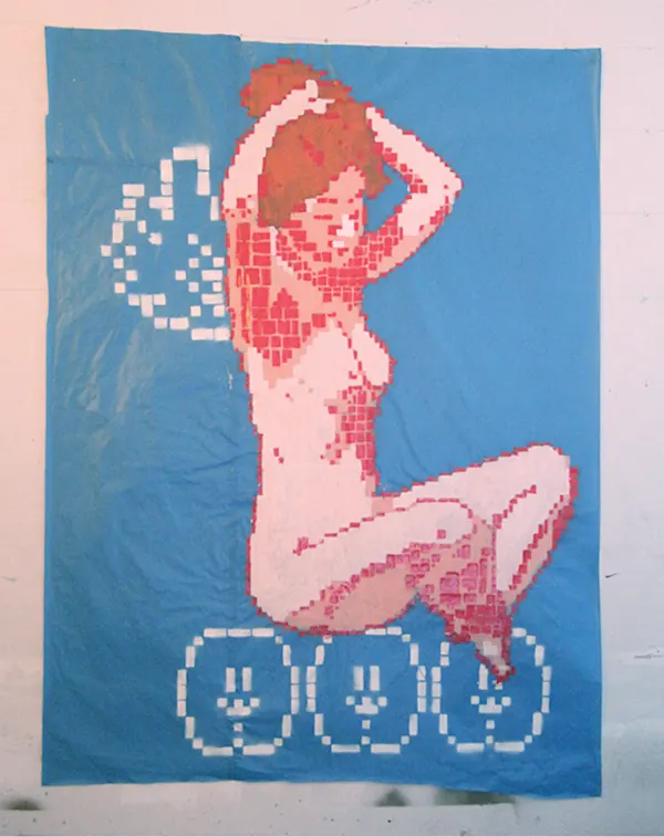 Angel mother / Stencil / 130x90cm. / Signed by Fckwrs / Year: 2021