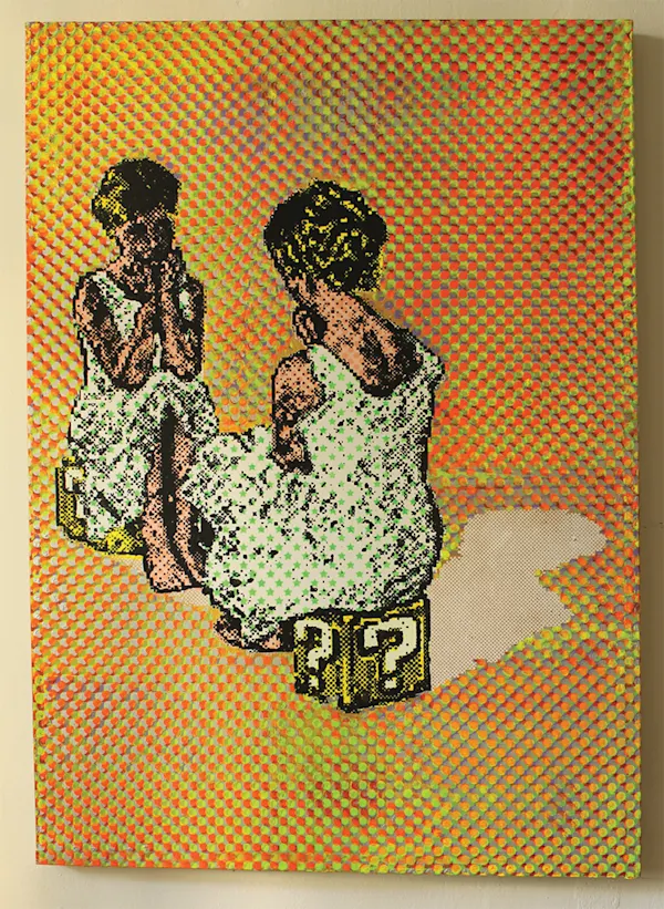 Ak yourself/ Silk screen and brush touch-ups / 135x110cm. / Signed by Fckwrs / Year: 2023
