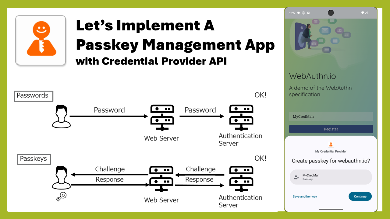Implementing "Passkey Management App" using the Credential Provider API newly available from Android 14