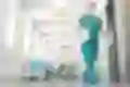 Nurse in hospital hallway