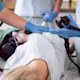 Patient and doctor during colonoscopy