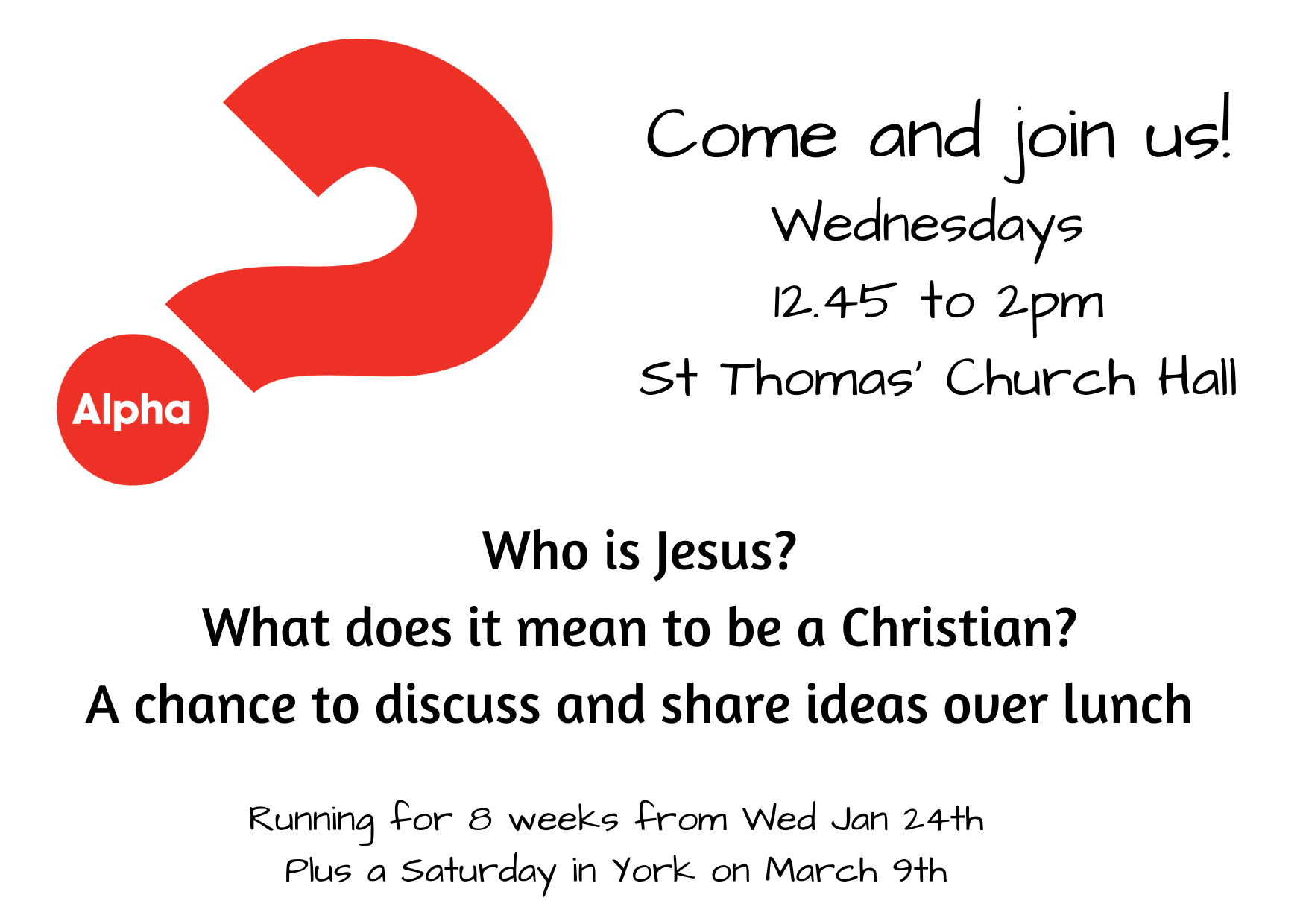 flyer for Alpha course