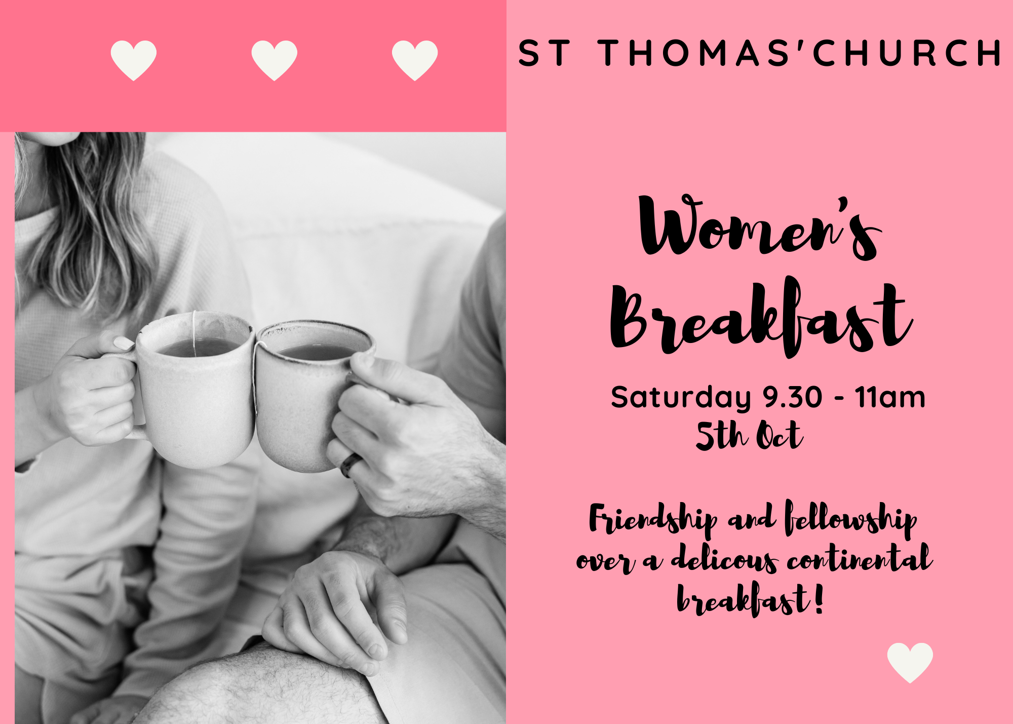 Women of all ages are welcome to join us for a lovely breakfast, time to chat with friends and meet new people. 