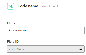 Codename field ID