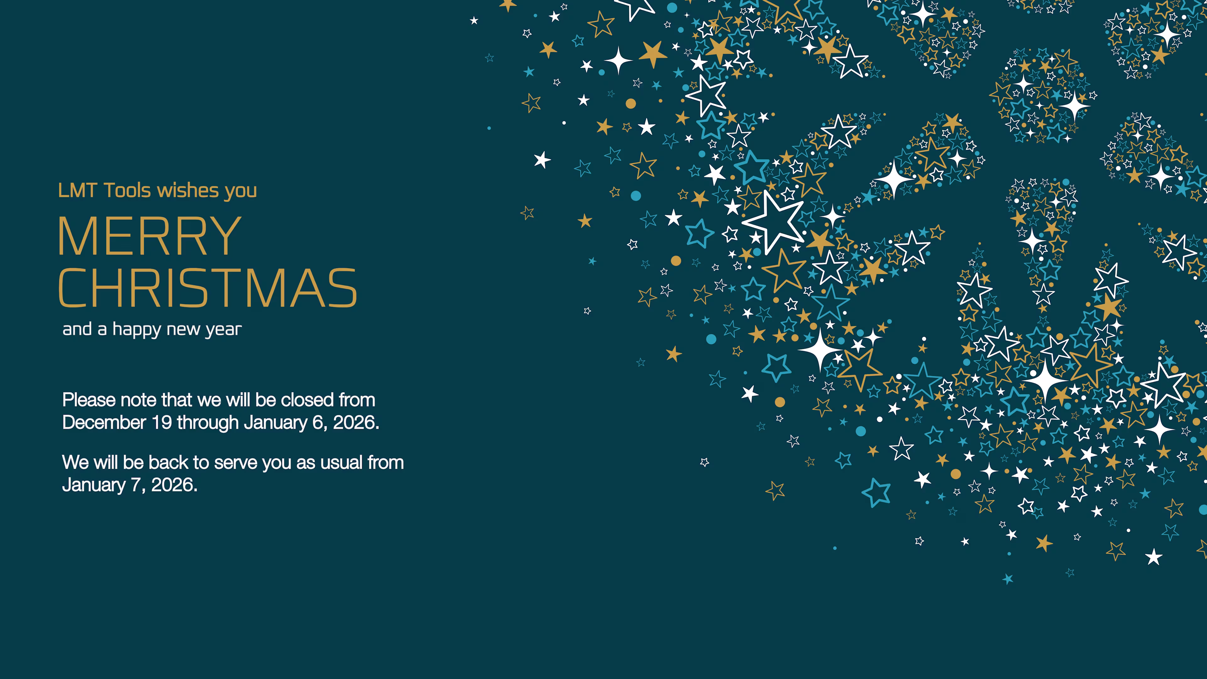 Merry Christmas & Information about company closure