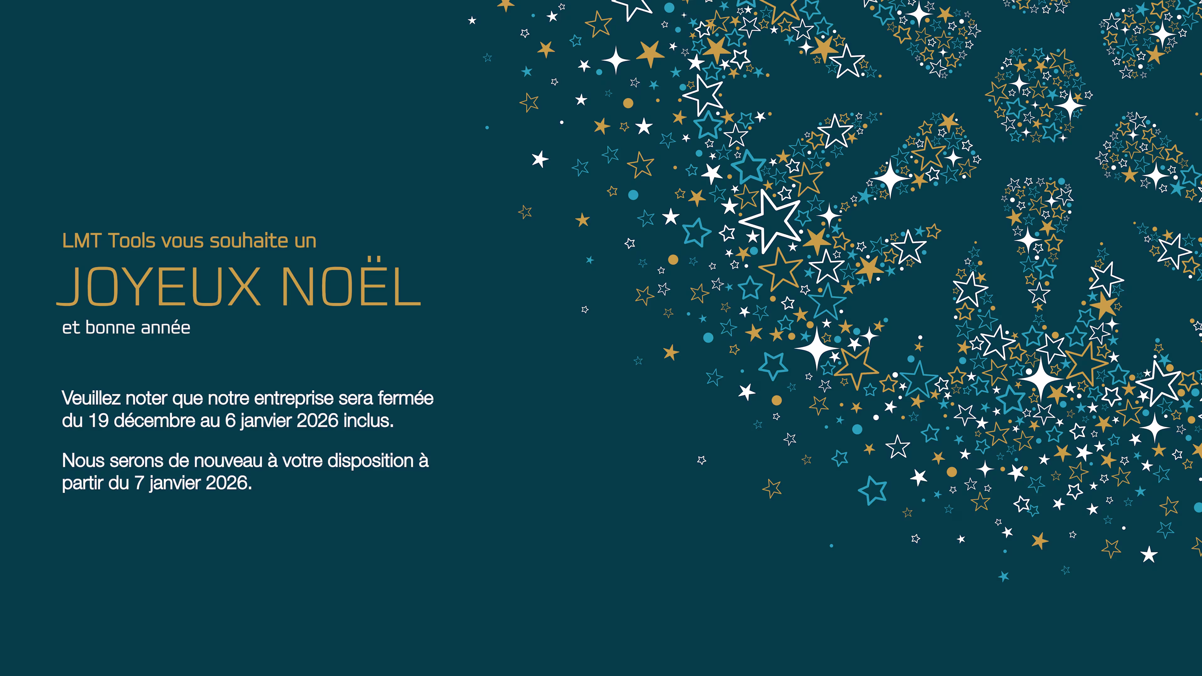 Joyeux Noël et informations sur la fermeture annuelle