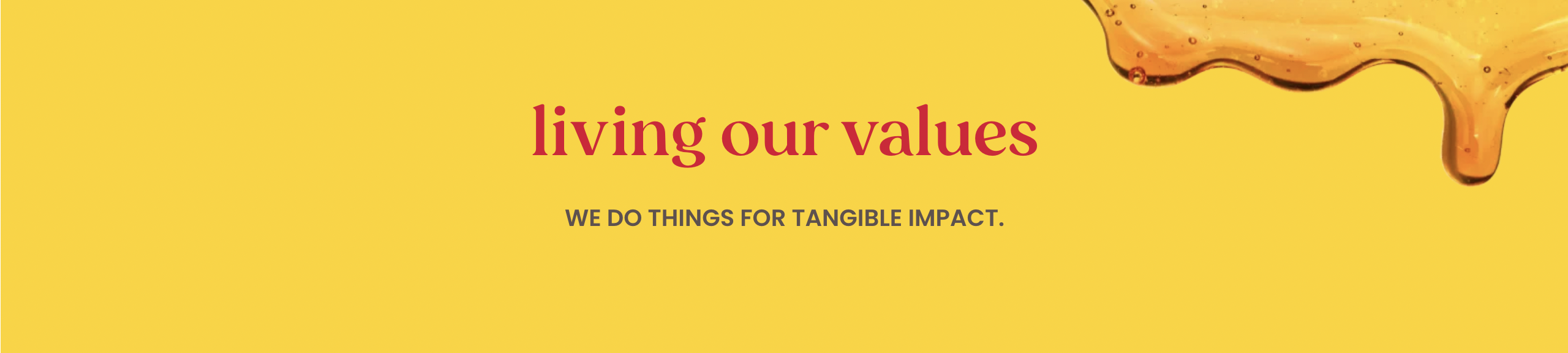 living our values. we do things for tangible impact