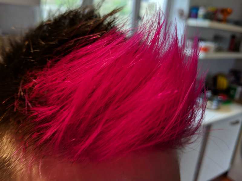 Bright pink hair