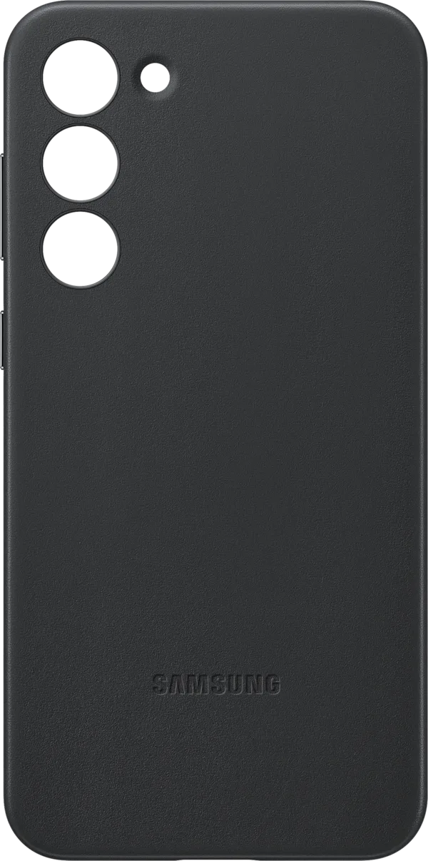 Galaxy S23+ Leather Cover - Svartur