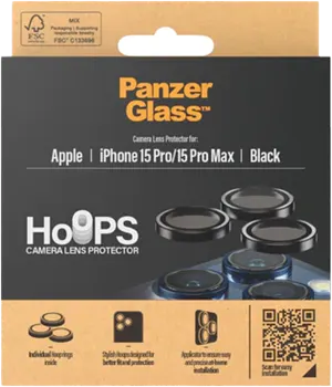 PanzerGlass Myndavélahringur iPhone 15 Pro/Max Sv