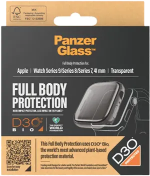 PanzerGlass Apple Watch 9 FullBody Lítið Glært D3O
