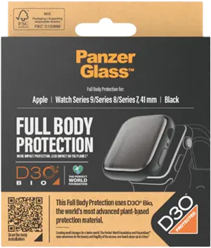 PanzerGlass Apple Watch 9 FullBody Lítið Svart D3O