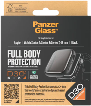 PanzerGlass Apple Watch 9 FullBody Stórt Svart D3O