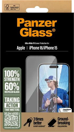 PanzerGlass iPhone 16 línan Varnargler UWF