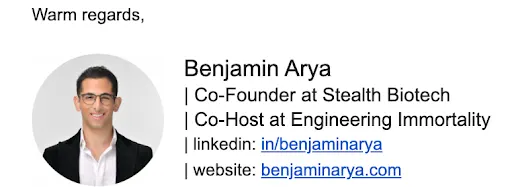 An example email signature