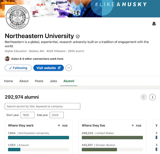 Example LinkedIn School Page