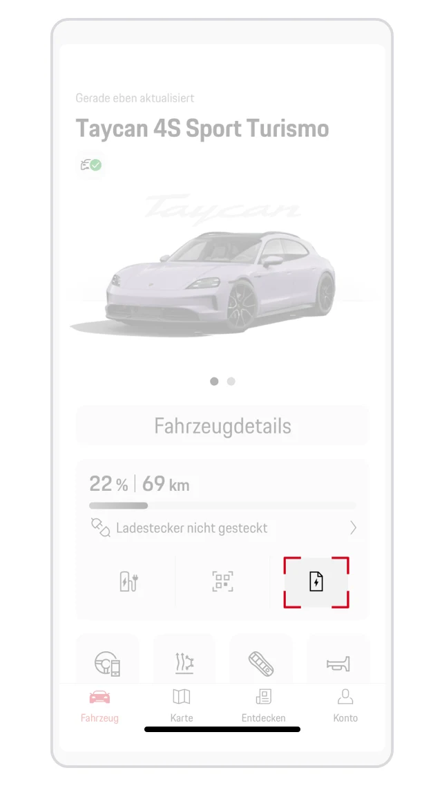 Buchung von Charging Service in der My Porsche App