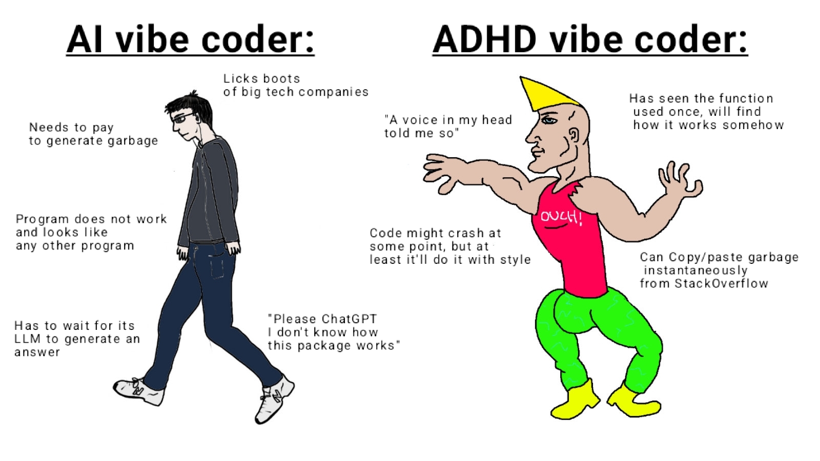 AI vs ADHD meme from programmerhumor