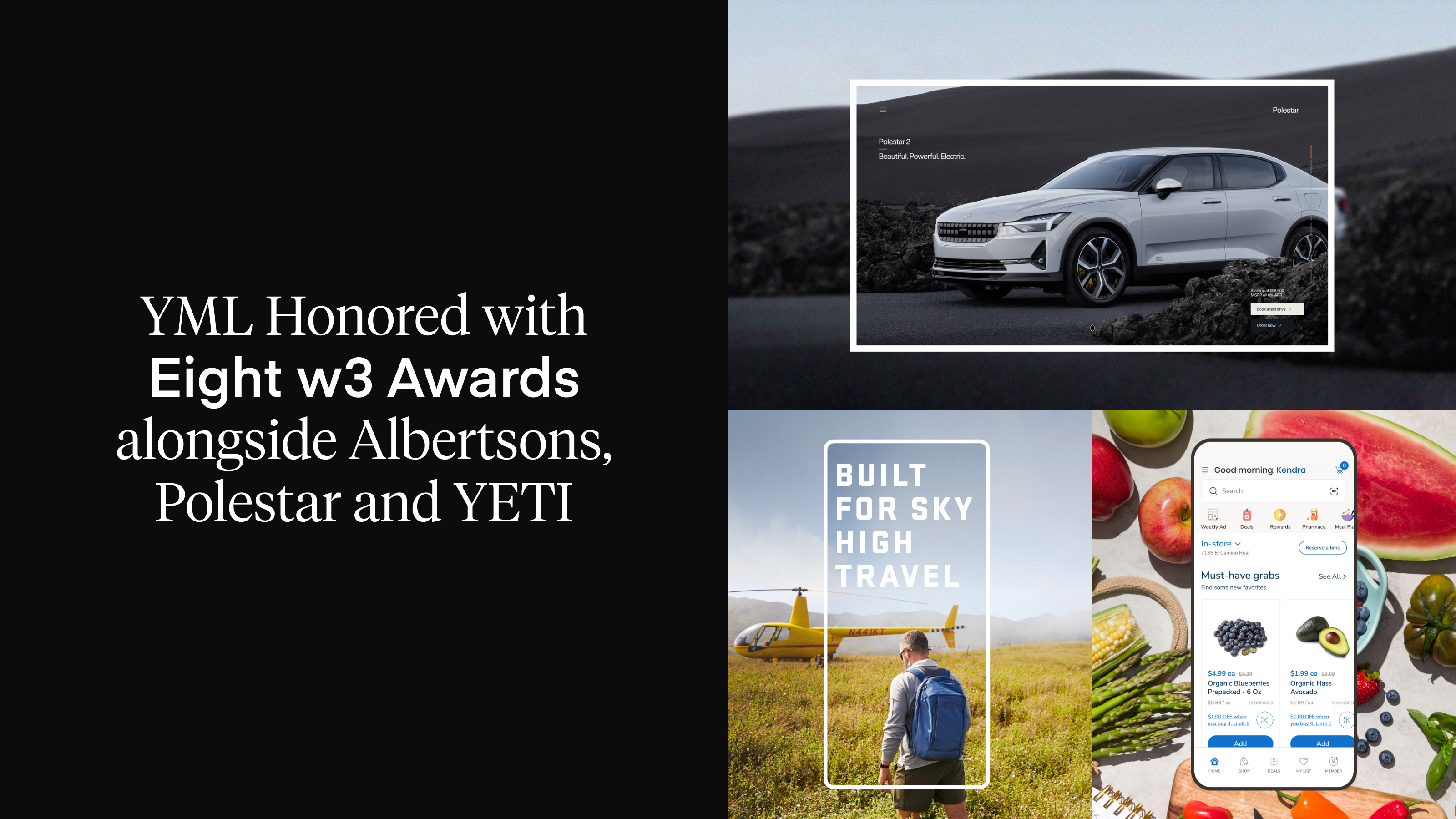 YML Honored with Eight w3 Awards for Work with Albertsons