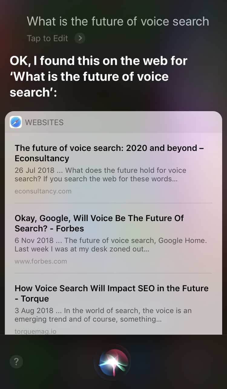 Siri-Voice-Search