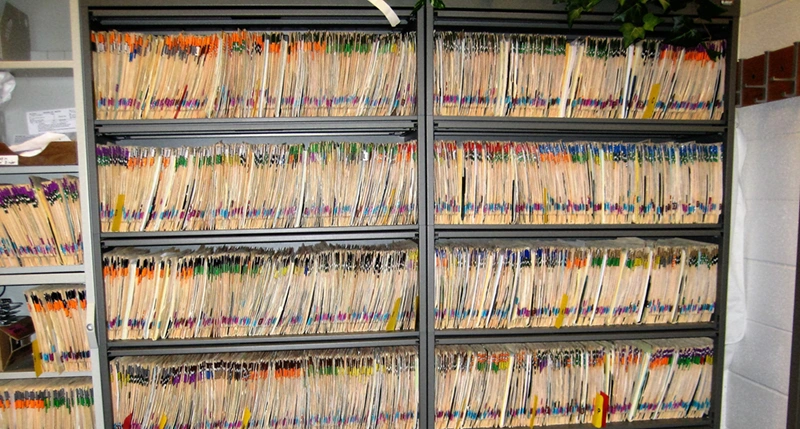 Photo showing lateral filing system.