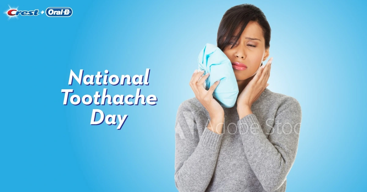 National Toothache Day 2017 woman in pain