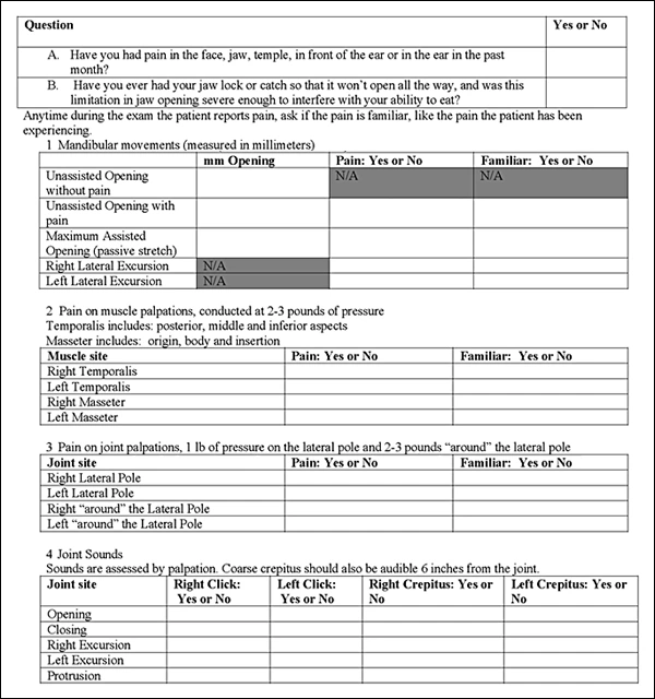 TMD exam form