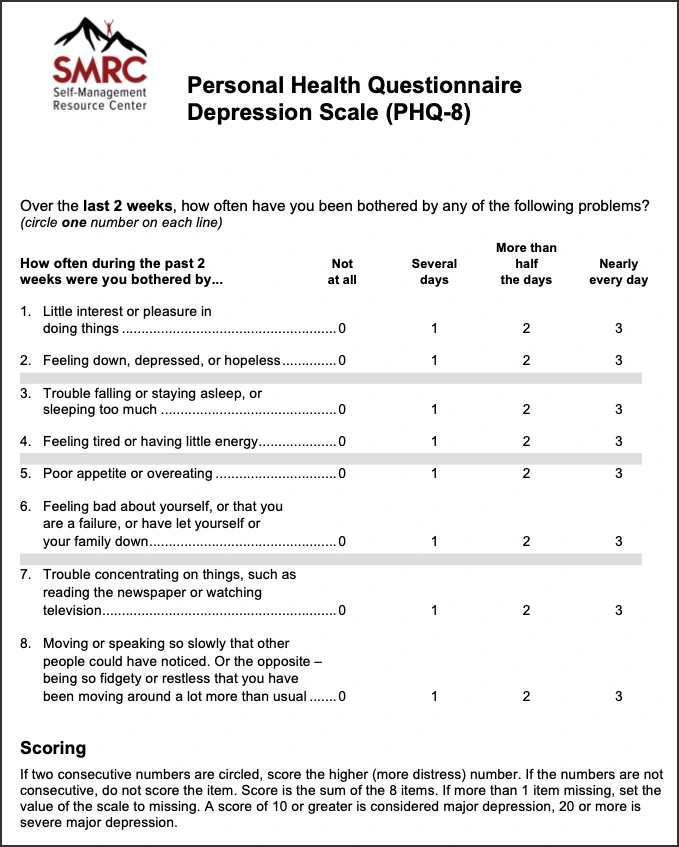 Simplified Screening Tool for Depression/Anxiety