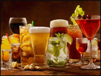 Photo of various acidic alcoholic beverages.