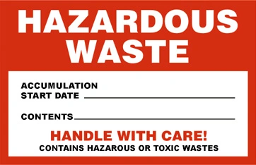 “Hazardous Waste” label