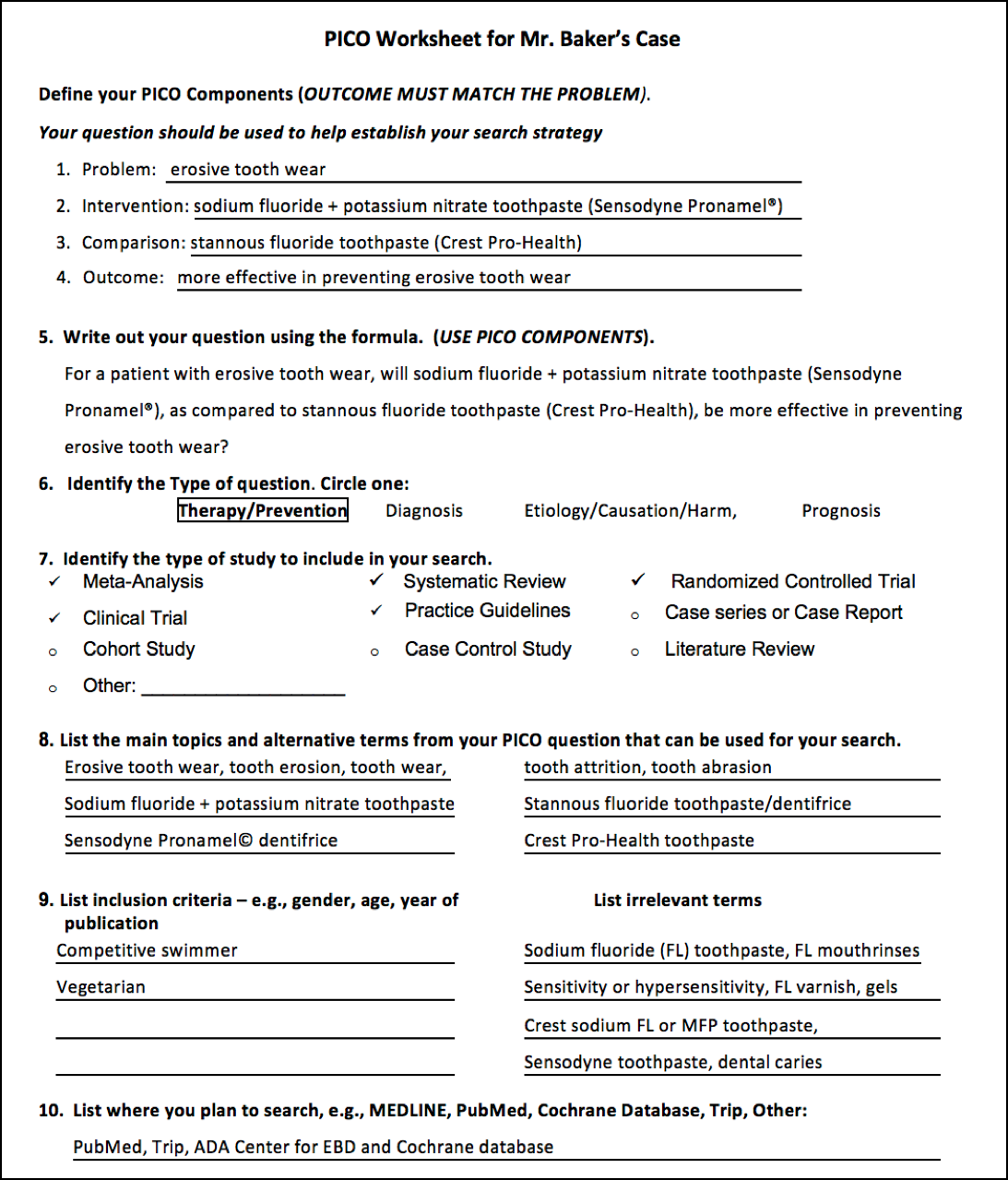 Structuring the PICO Question | Evidence-based Decision Making:  Introduction and Formulating Good Clinical Questions | Continuing Education  Course | dentalcare.com