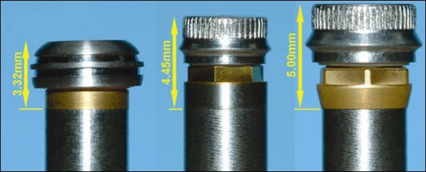 Photo showing the vertical dimension comparisons of individual stud attachments