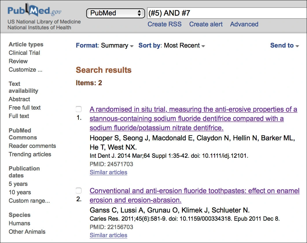 Image of Studies Identified Using Advanced Search Builder.