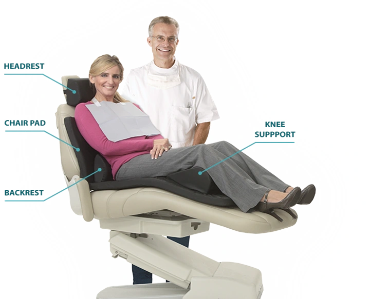 CE586
Photo showing support pillows available for dental chairs