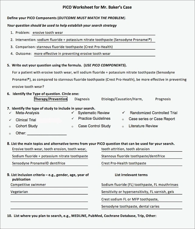 Structuring a PubMed Comprehensive Search Using a PICO Question